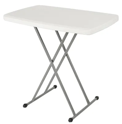 Immagine prodotto di Tavolo pieghevole, dimensioni da aperto 76x50 cm, altezza regolabile 51/63/74 cm, dimensioni da chiuso 86x50x10 cm, peso 3,9 kg, posto a sedere per 2 persone