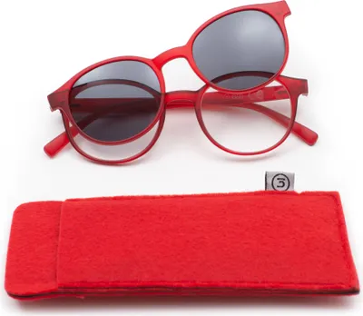 Produktbild von B&S READY READER PLASTIC PANTO RED +3.0 | Modische Lesebrille in Rot