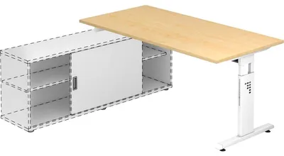 Zdjęcie produktu dla Stół biurko Anbauschreibtisch OSE16, wymiary 160 x 80 cm