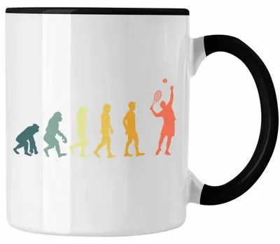 Produktbild von Tennis Tasse Geschenk für Tennisspieler mit Spruch für Männer Frauen Herzschlag Tennis-Trainer Coach (Schwarz)