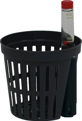 Produktbild von happy-nature Kulturtopf, 2-teilig, grau, \u00d8 05 cm H 05 cm, inkl. Wasserstandsanzeiger, f\u00fcr Hydro- & Erdkultur in Blument\u00f6pfen, mit Wurzelbel\u00fcftung, N\u00e4hrstoffzugang und Gie\u00dfkontrolle, aus wiederverwertbarem Kunststoff