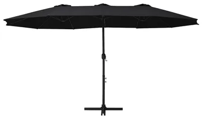 Produktbild von vidaXL Sonnenschirm mit Aluminium-Mast 460x270 cm Schwarz