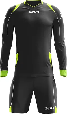 Produktbild von 2XL|Zeus Paros Torwart Set Langarm Trikot mit Shorts Schwarz Neon Gelb