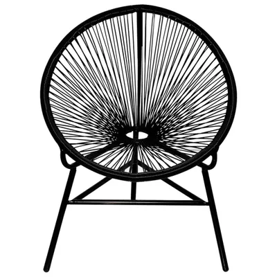 Image de vidaXL Chaise de jardin en rotin poly noir