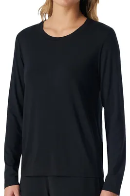 Produktbild von Schiesser Mix & Relax Schlafanzug Oberteil Elastisches Material für Komfort, Weiche Single-Jersey-Qualität, Vielseitig kombinierbar schwarz 36