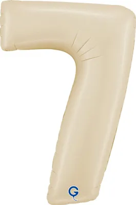 Produktbild von Riesenzahl Folienballon 40"/102cm | Satin Cream Zahl: 7