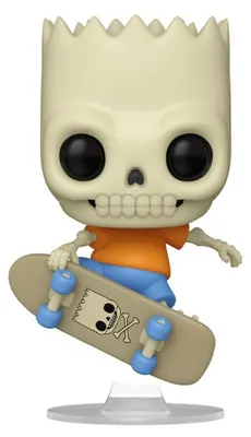 Image de Les Simpsons, figurine en vinyle POP! Animation, personnage : Bart en squelette, 9 cm