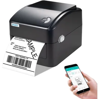 Produktbild von Thermodrucker Etikettendrucker Versandetiketten - 4 x 6 Zoll - 203 dpi - USB und Bluetooth 5.0 - 50 Etiketten