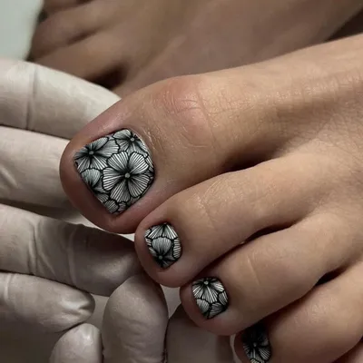 Image de Ongles artificiels, 24 pièces, motif floral noir, format court et carré, réutilisables, avec colle gel