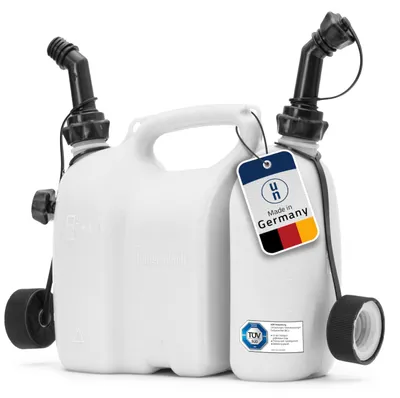 Produktbild von hünersdorff Doppelkanister/Kombikanister für Kraftstoff und Öl mit 2 Ablaufschlä