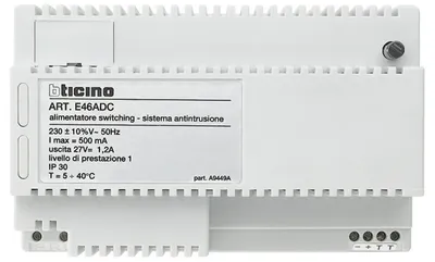 Produktbild von BTicino E46ADCN Spannungsversorgung 230VAC 27VDC SELV 8TE DIN