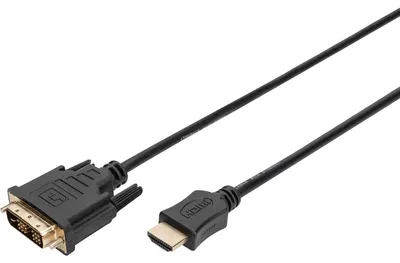 Produktbild von Digitus HDMI-Adapterkabel, 3 m, HDMI Typ A (Standard), DVI-D, Stecker, Nickel, 1920 x 1080 Pixel