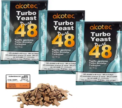 Produktbild von 3 x Alcotec Turbohefe - Pure 48, Alkohol Brennhefe, Gärhefe, Wodkahefe, Turbo Hefe, Wodka Hefe
