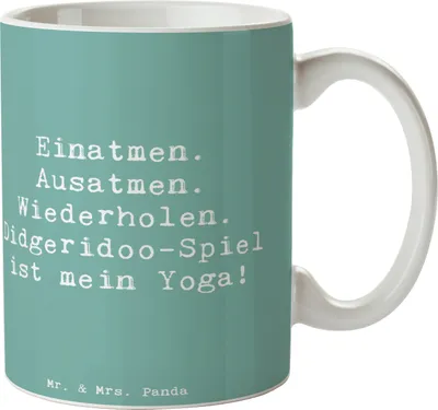 Produktbild von Mr. & Mrs. Panda Tasse Spruch Didgeridoo Yoga - Meeresbrise - Geschenk, traditionell, Geschenktasse, Musikinstrument, Musiker, Becher, Instrument lernen, spirituell