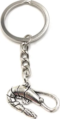 Image de Onwomania Porte-clés crevette crabe Groenland Crab Argent Pendentif métal Charm