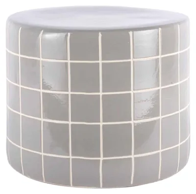 Produktbild von Leitmotiv - Beistelltisch Retro Tiles Low - Hellgrau - Ø42cm
