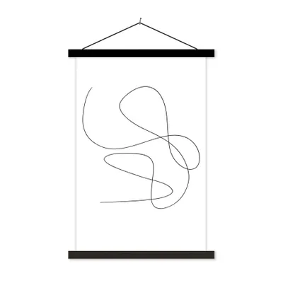 Produktbild von MuchoWow® Textilposter Linienkunst - Minimalismus - Abstrakt 40x60 cm mit schwarzem Rahmen - Wanddekorationen