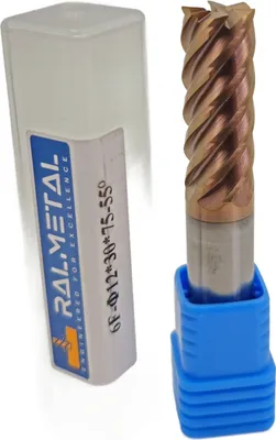 Produktbild von Vollhartmetall-Fräser, 6 Schneiden, 12 x 30 x 75 mm, TiSiN, 55 HRC