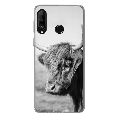 Produktbild von MuchoWow® Handyhülle Schutzhülle Hülle für Huawei P30 Lite Schottischer Highlander - Tiere - Schwarz - Weiß Silikon Softcase Handy Hülle - Handyhülle