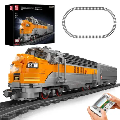 Zdjęcie produktu dla Zestaw klocków Mould King 12018 Technik, model lokomotywy parowej, 1541 elementów