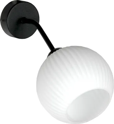 Obrázok produktu pre Čierna nástenná lampa so sklom, E27, IP20, moderná