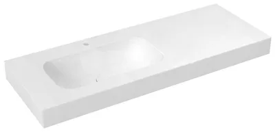 Produktbild von Sapho EMICO Waschtisch links, 180x50 cm, Kantenausführungen L, Rockstone weiß matt