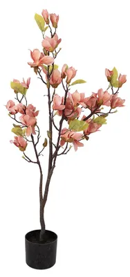 Productafbeelding van Clayre & Eef Kunstplant, magnolia, 20x15x120 cm, oranje, kunststof