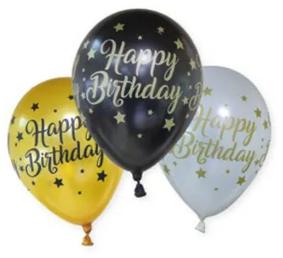 Obrázek produktu pro Balónky „Happy Birthday“ k narozeninám, 6 ks