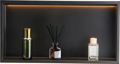 Immagine prodotto di Mensola doccia illuminata a LED nicchia doccia a parete - 10,16x33,02x63,5cm - Mensola doccia con strisce LED