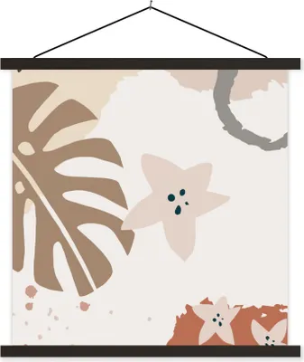 Produktbild von MuchoWow® Textilposter Sommer - Stern - Weiß 120x120 cm mit schwarzem Rahmen - Aufhängungsset
