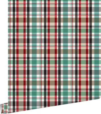Obrázek produktu pro ESTAhome Tapety kostkovaný vzor červená, zelená a hnědá 53 cm x 10,05 m
