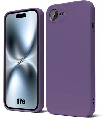 Image de Coque pour iPhone 17e, Silicone Liquide Protection Slim Antichoc Anti-Rayures Violet Foncé
