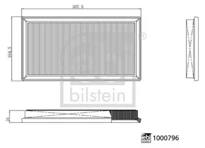 Produktbild von Luftfilter FEBI BILSTEIN 1000796 für VW Golf VIII Schrägheck (CD1) Filtereinsatz