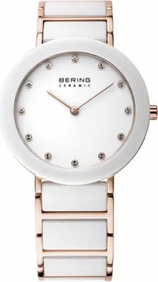 Produktbild von BERING Ceramic Damenuhr weiß/roségoldfarben 11435-766