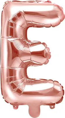 Image de Ballon en plastique lettre "E", 35cm, or rose (1 carton / 50 pièces)