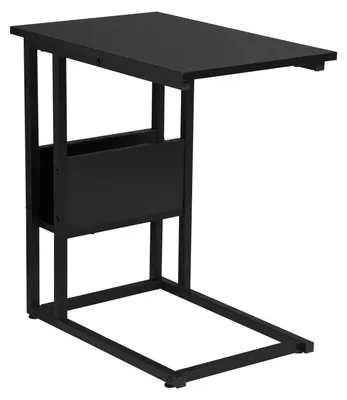 Image de Table basse - Table d'appoint en forme de C - Plateau en MDF - Structure en métal - 55 x 36 x 59,5 cm - Noir
