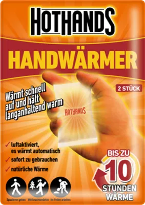 Productafbeelding van Hothands handwarmers verwarmen zichzelf automatisch en worden geactiveerd door lucht. Inhoud: 2 stuks