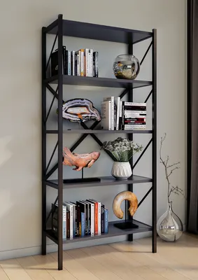 Produktbild von VCM Holz Metall Aufbewahrung Stand Regal Bücherregal Deko Bücher Standregal Insasi 5