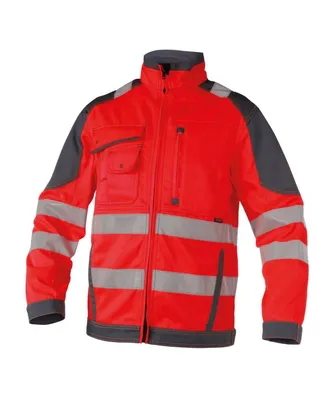Produktbild von Dassy Warnschutz Arbeitsjacke Orlando PESCO74 STANDARD 300367 Gr. 4XL neonrot/zementgrau