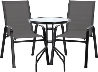 Image de Table de jardin et 2 chaises Diver grey