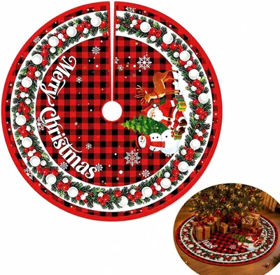 Productafbeelding van Kerstboomhoes, rond, polyester, 120 cm diameter, voor kerstdecoratie