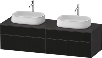 Image de Duravit Zencha Meuble sous-lavabo sur console, 1600x550mm, 2 tiroirs, 2 découpes, ZE4825, ZE4825B63800000