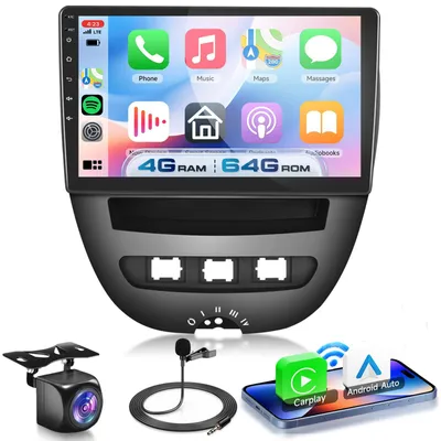 Immagine prodotto di Autoradio Android 15 per Toyota Aygo/Peugeot 107/Citroen C1 (2004-2014), display touchscreen HD da 10,1 pollici