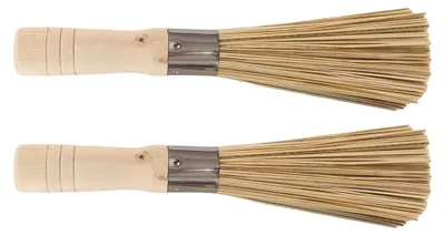 Wokbürsten 2er-Set, 25 cm, aus Holz, Küchenreinigungsbürste
