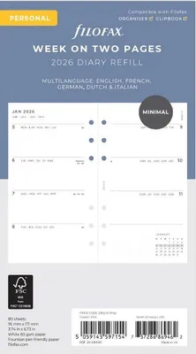 Immagine prodotto di Filofax Personal Minimal Week On Two Pag – Lingua: Inglese