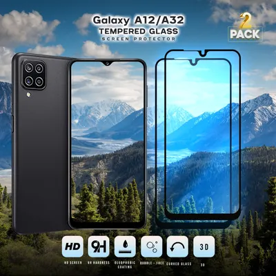 Produktbild von 2-Pack Samsung Galaxy A12/A32- Gehärtetes Glas 9H - Hochwertiger 3D-Displayschutz