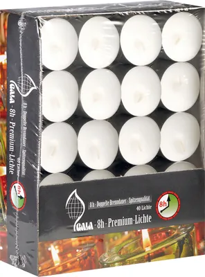 Produktbild von Teelicht Nightlight 8h-Lichte Basic doppelte Höhe 40 im Pack 2,5cm Ø4cm