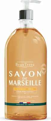 Produktbild von Flüssigseife Beauterra Marseille Universal Honig Vanille Hände 1 L