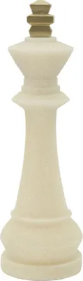 Image de Mauro Ferretti Figurine décorative Roi des échecs Quarzy Ø13x41 cm blanc or