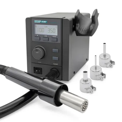 Obrázek produktu pro QUICK QU959D+ Horkovzdušná pájecí stanice, s regulací teploty pomocí senzoru a digitálním nastavením, 3 kusy